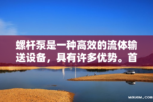 螺杆泵是一种高效的流体输送设备,具有许多优势。首先,螺杆泵具有出色的自吸能力,可以在没有外部辅助设备的情况下将流体从低位置输送到高位置。其次,螺杆泵的结构紧凑、占地面积小,非常适合在有限的空间内安装和使用。 螺杆泵是一种高效的流体输送设备,具有许多优势。首先,螺杆泵具有出色的自吸能力,可以在没有外部辅助设备的情况下将流体从低位置输送到高位置。其次,螺杆泵的结构紧凑、占地面积小,非常适合在有限的空间内安装和使用。