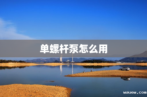 单螺杆泵怎么用