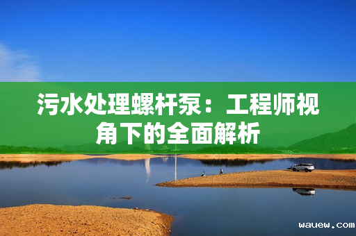 污水处理螺杆泵：工程师视角下的全面解析